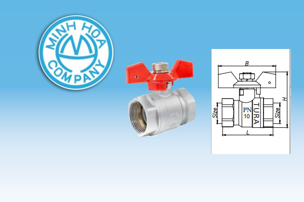 [Báo Giá] Van Bi Hợp Kim Kẽm TURA Tay Bướm PN10